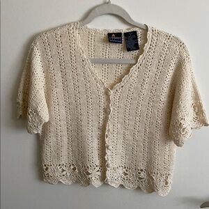 Cream Crochet Top